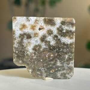 Ocean Jasper Crystal Square Slab with Druzy Portal
